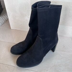 Stuart Weitzman Anthracite Suede Ankle Boots